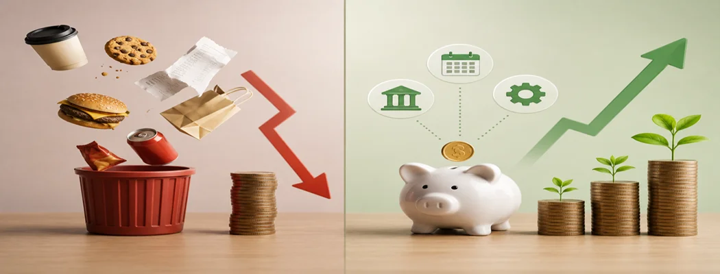 Infografía comparativa del impacto anual de los gastos hormiga frente al ahorro automatizado